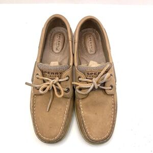 Sperry Top-Sider Bluefish 2 Eye Shoe Womens 7 M EU 37.5 Tan Fabric Upper 9276619